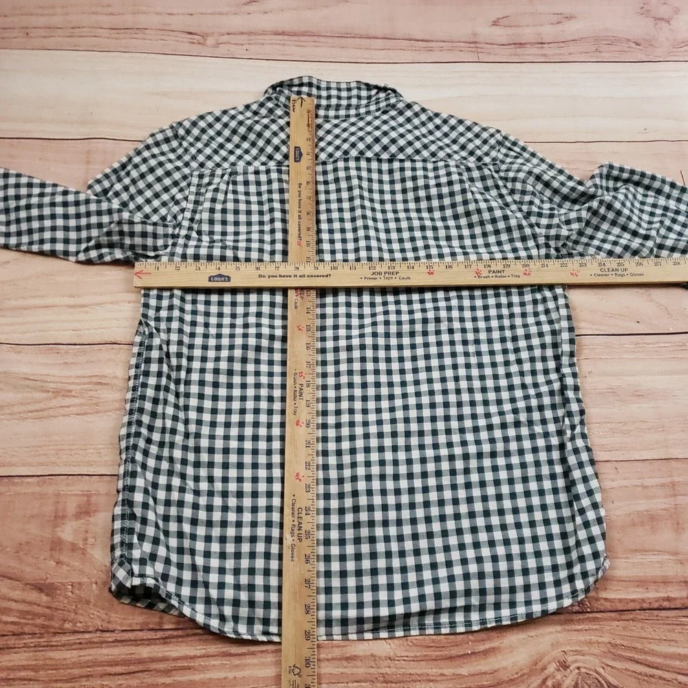 North Face Mens Large Green White Outdoors Button Up Casual Hiking‎ Cotton Adult
